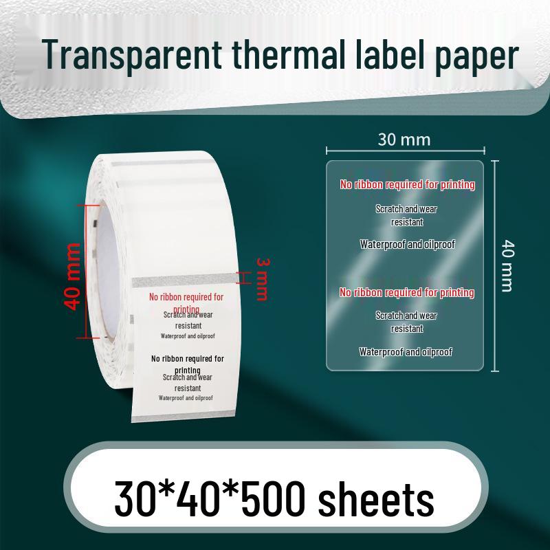 Waterproof Transparent Thermal Label Stickers: Oil-Proof & Tear-Resistant Self-Adhesive for Pricing