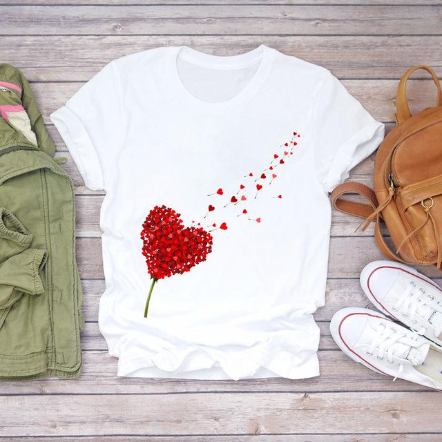 GMXIA женские модные повседневные летние весенние футболки с круглым вырезом и рисунком — фото 19