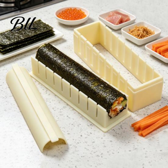 Heart Shaped Sushi Maker Press Molds Roll for Beginners Compact Mold Set with Square Round Shapes Easy DIY Making Kit Quick Meals Mess-free