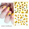 Nail Sticker Self Adhesive Exquisite Shape Attractive Sunflower Floral Nail Art Sticker Manicures Designs Nail Supplies