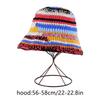 Popular Female Hat Knitting Bucket Hat Handmade Crochet Rainbow Fisherman Hat Women Girl Photo Beanie Warm Striped Cap