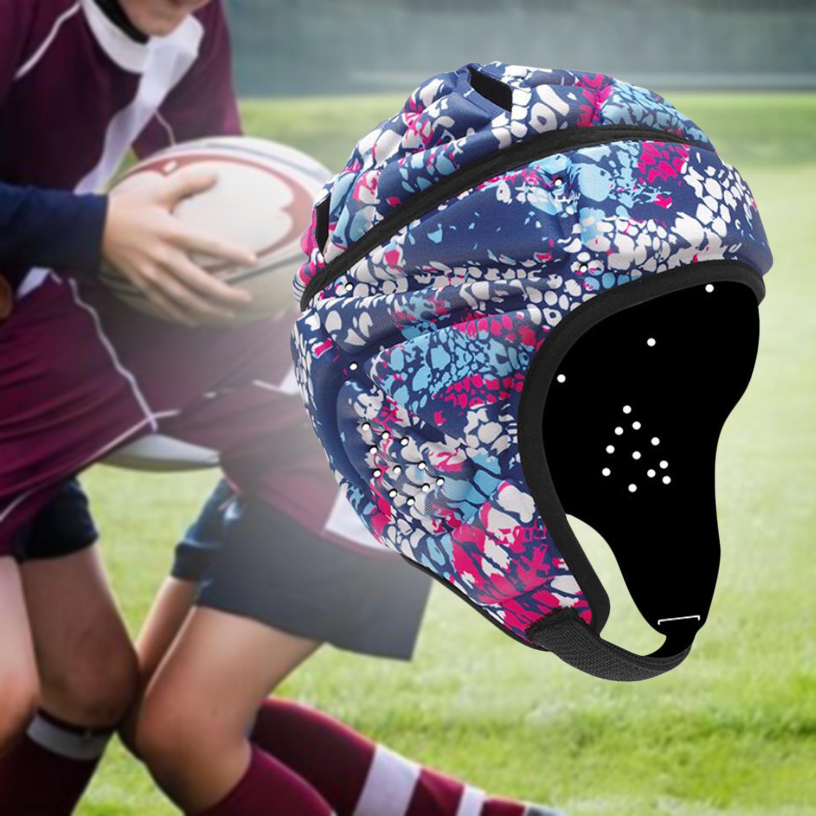Kids Rugby Helmet Soft Padded Adjustable Protection Football Helmet for Special Needs Soccer Training Flag Football Boys Girls