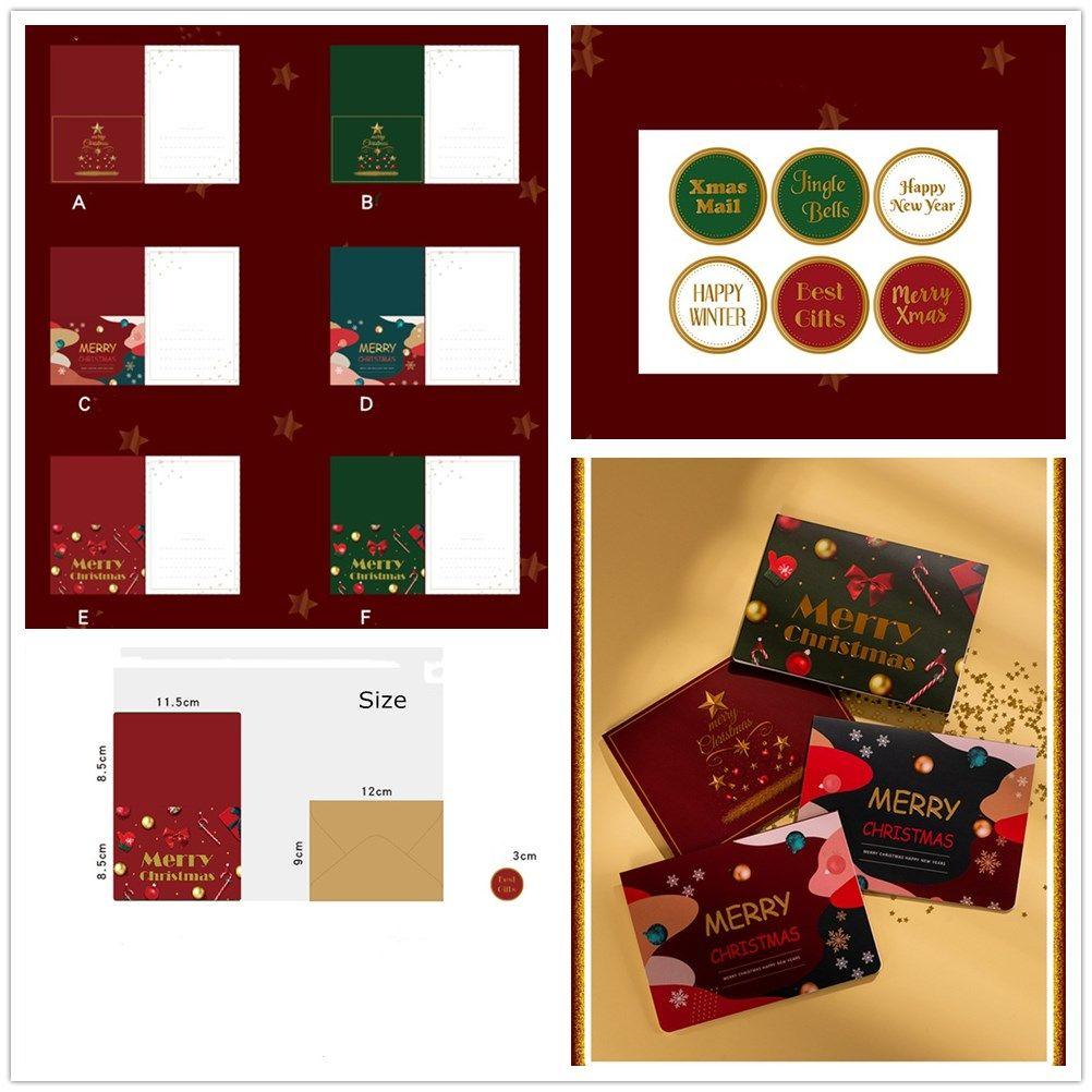 Mit Umschlägen Aufklebern Grußkarte Bronzefarbene Segenskarte Frohe Weihnachten Weihnachtsgrußkarte