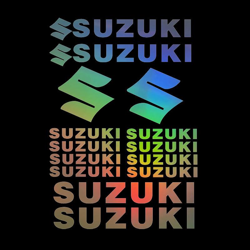 Motorcycle Decorative Sticker for Suzuki English Letter Logo Waterproof Reflective Decal Tank Logo Set Helmet Emblem Vinyl Kit