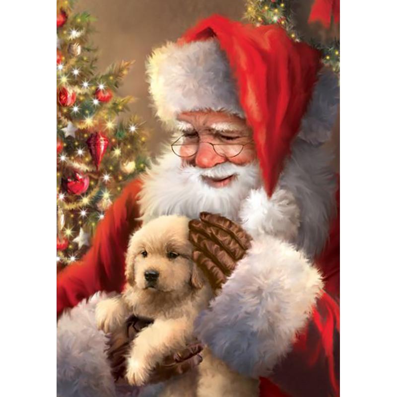 5D-Diamantgemälde zum Selbermachen, Weihnachtsgeschenk, Landschaft, voller Strass-Stickerei, Weihnachtsmann, Mosaikmuster, Kunstharz, Wandkunst, Heimdekoration