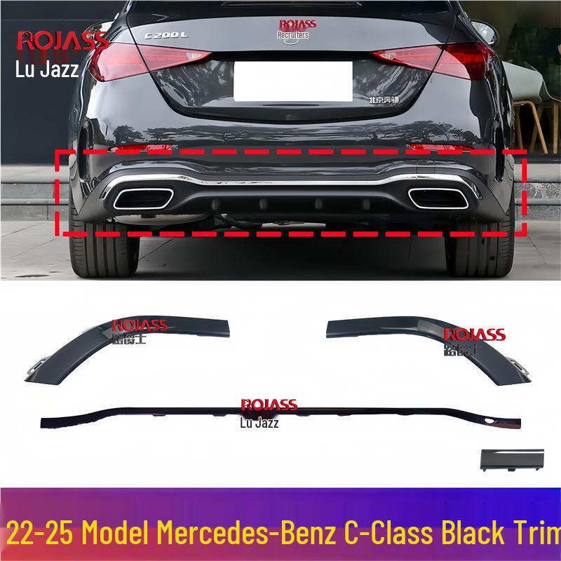 

Black/Chrome Rear Bumper Electroplated/Bright Decorative Strip for Mercedes-Benz C-Class C260L/C200/C350 W206 Towing Cover [Brand]