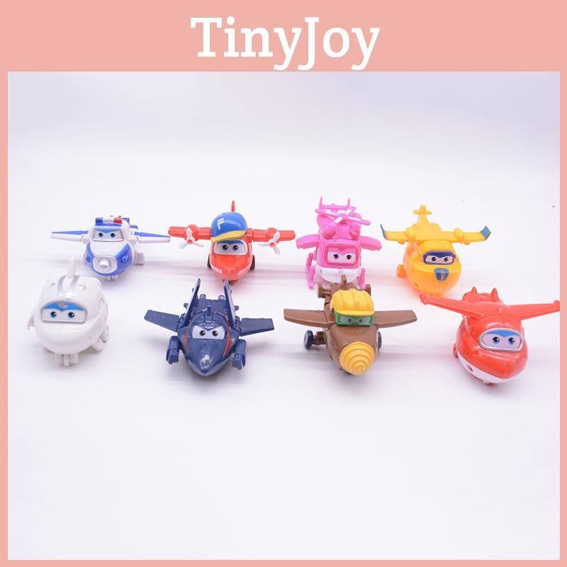 Super 8pcs Wings Toys Mini Planes Model Transformation Airplane Robot Gift Kids
