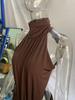 Elegant Halterneck Pleated Slim Fit Long Dress - Sexy Backless High Neck Banquet Gown (2026 Collection)