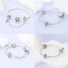 Elegant Exquisite Genuine Copper Charm Daisy Zircon Bead Stopper Safety Chain Fits Bangle Bracelets Jewellery Clip Gifts Women