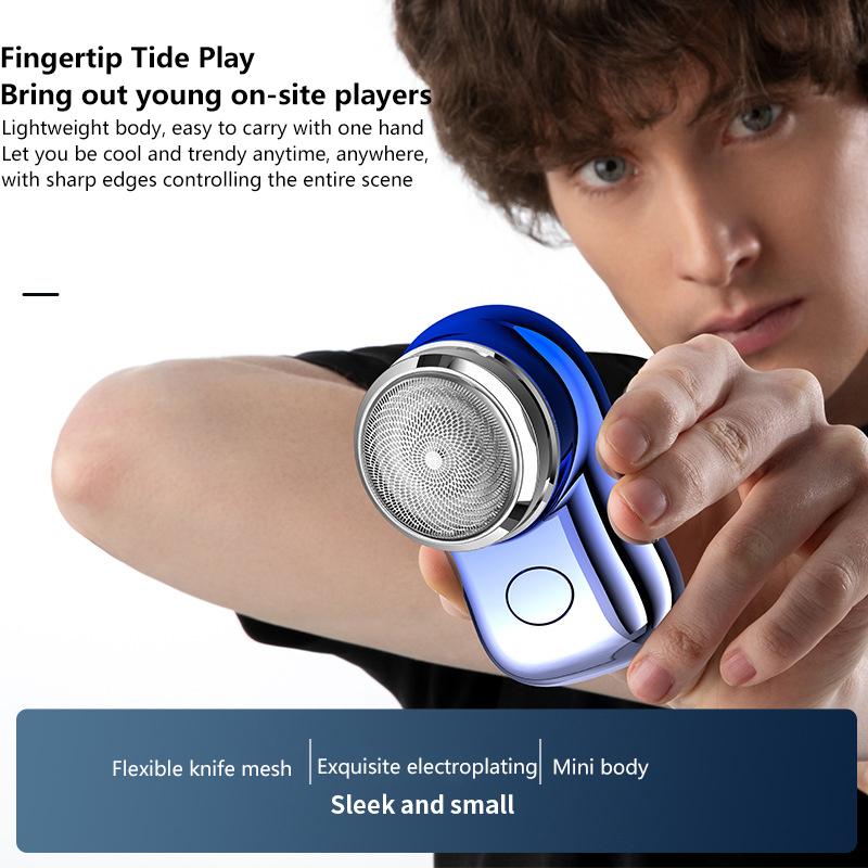 1Pc Mini Shaver For Men Travel Pocket Size Electric Shaving Washable Rechargeable Cordless Trimmer Knives Face Beard Razor