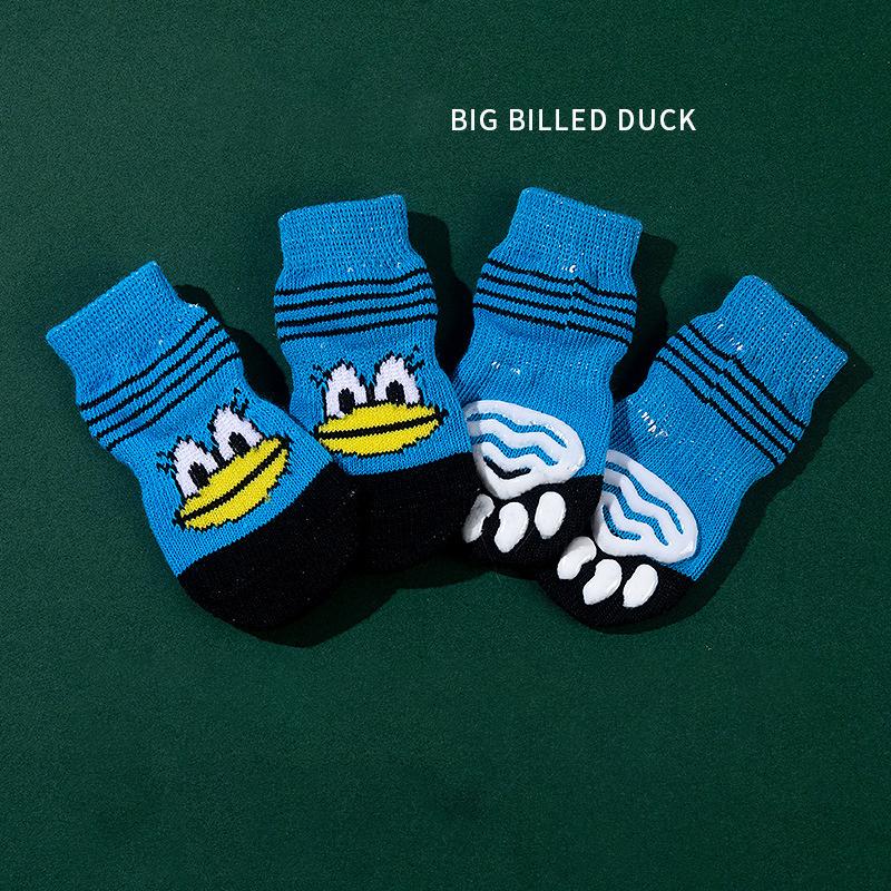 Pet Socks High quality Non slip Bottom Dog Foot Covers Dog Socks Teddy corgi Cat Supplies 4 Pack