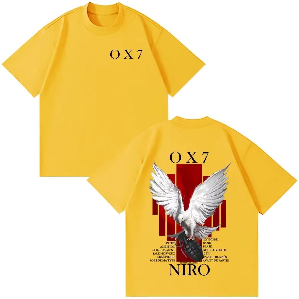 Rapper Niro OX7 Album T-shirt Men Women Clothes Hip Hop Fashion Pop Music T-shirts Male Casual  Vintage T Shirt Streetwear