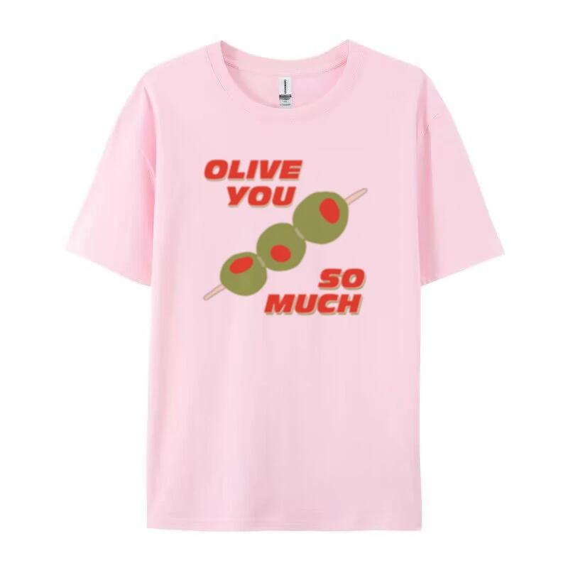 

Olive You Y2k Graphic Tees Women Funny Olive Lover T Shirt Aesthetic Foodie TShirt Cute Martini Shirt Egirl Loose Fashion Tops 4XL