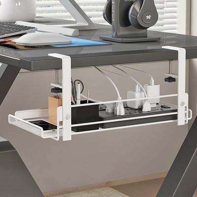 Undertable Storage Rack Metal Cable Tray Computer Desk Organizer Without Perforated Kitchen Storage Accessories Clutter Storage