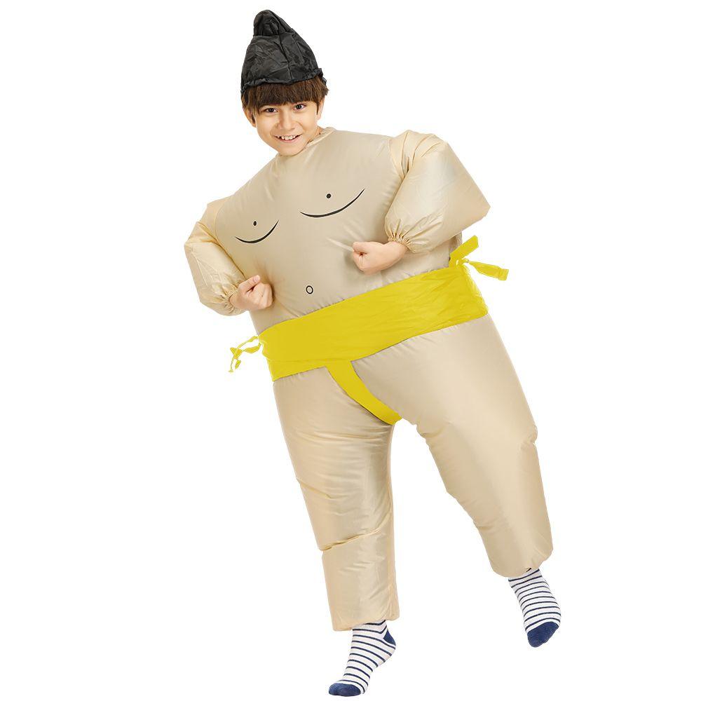 Wrestler Costume Sumo Inflatable Suit Blow Up Party Outfit Cosplay Dress Men Kid