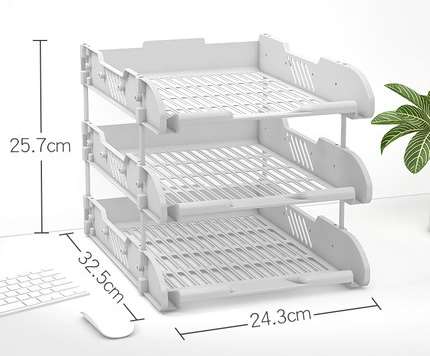Three-tier file shelf rack office supplies folder storage box office file column 3-tier file information basket
