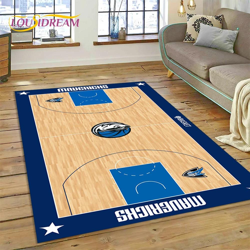 Tappeto Personalizzato 3D Campo da Basket Americano Squadra per Decorazione Soggiorno Camera da Letto, Decorazione Antiscivolo per Divano Zerbino Regalo