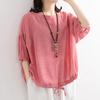 Blouse Korte Mouw Ademend Katoen Linnen Dames Vleermuishemd Zoom Kleding voor Dagelijks Gebruik