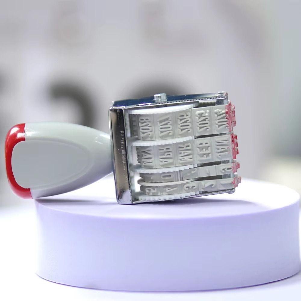 Practical Digital Date Wheel Stamp Adjustable Number Roller Stamp Office Accessories