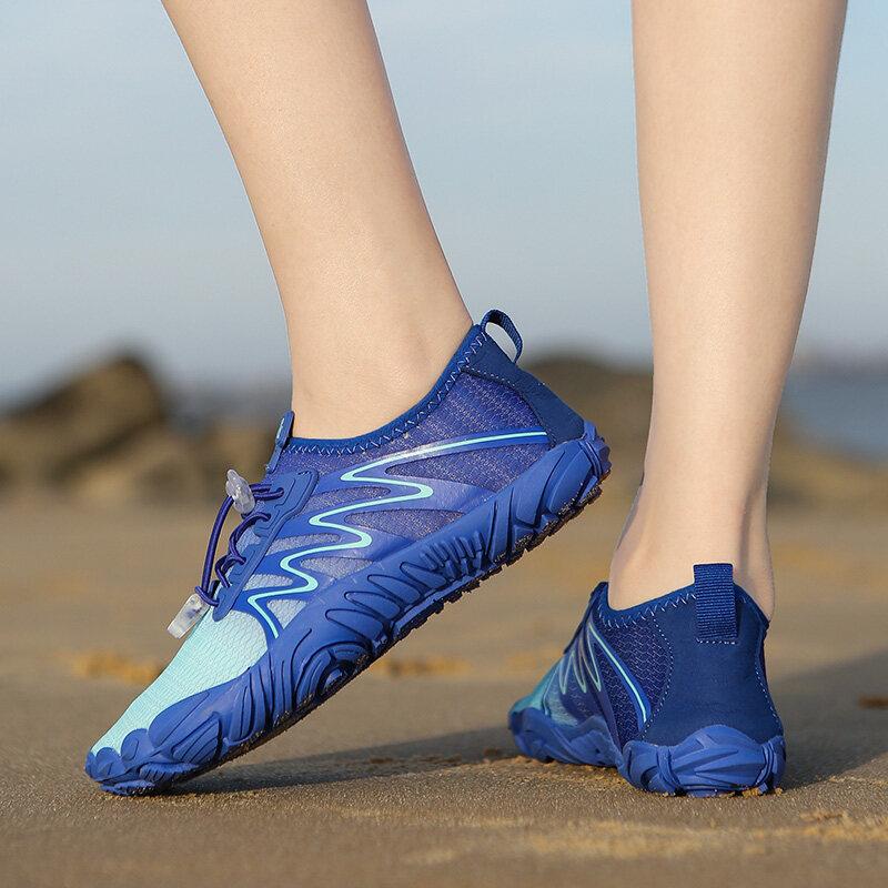 Quick Dry Aqua Shoes For Men Women Breathable Mesh Water Shoes Unisex Light Non Slip Beach Wading Sneakers For Swimming Surfing