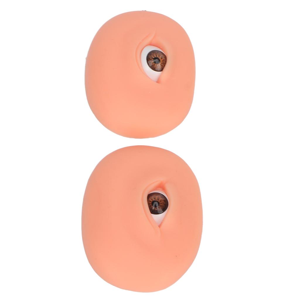 Eyebrows Microblading Eye Model Soft Silicone Eyeshadow Makeup Practice Eyes Board Dark Skin Color