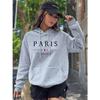 PARIS Graphic Letter Hoodies Women's Hooded Sweatshirt Pullover Top Aesthetic Y2K Street Sport Clothing Woman Hoodie PINK BLACK