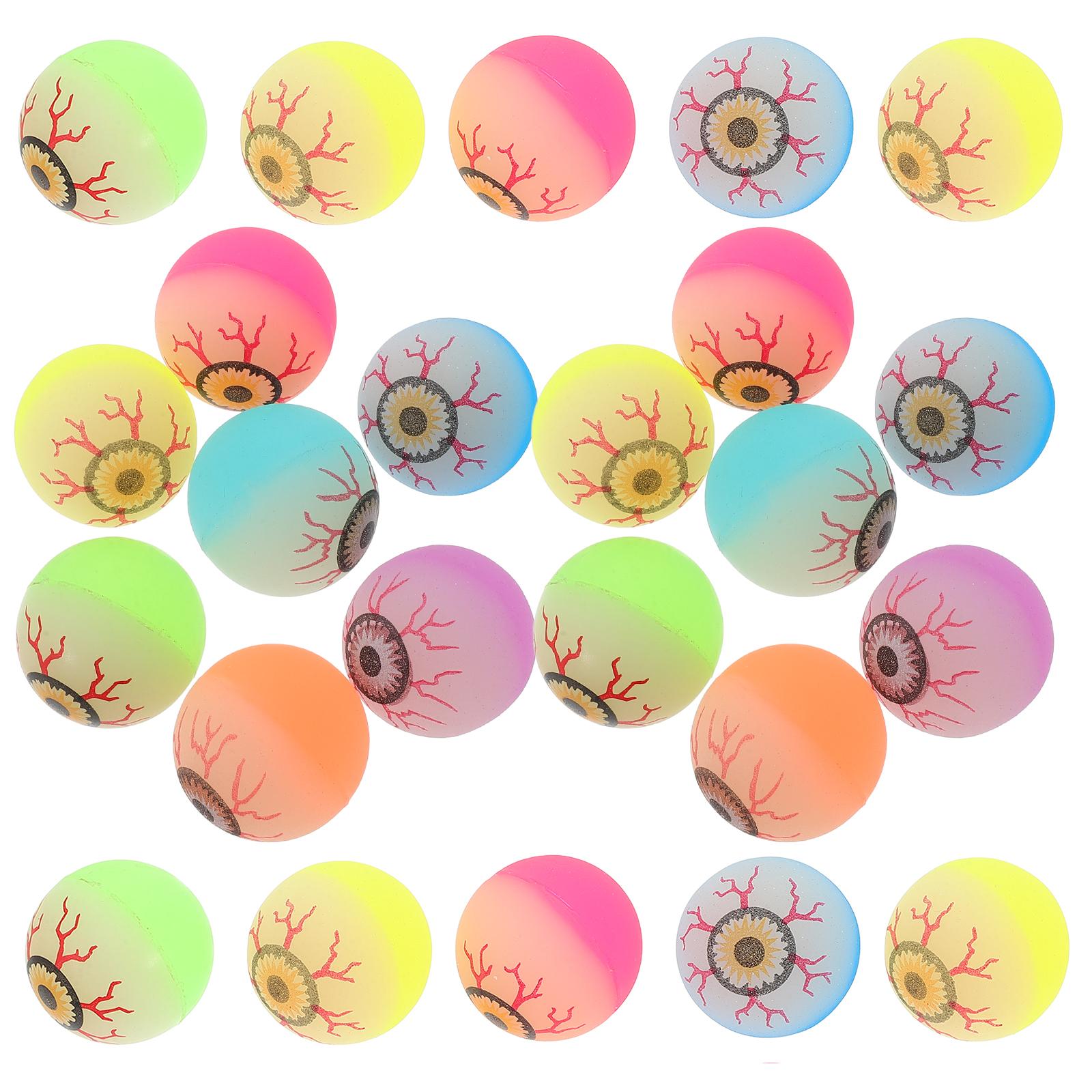 

25Pcs 30mm Halloween Bouncy Balls Scary Eyeballs Party Trick Props Plastic Floating Bouncing Balls Party Favors Random Color 3cm