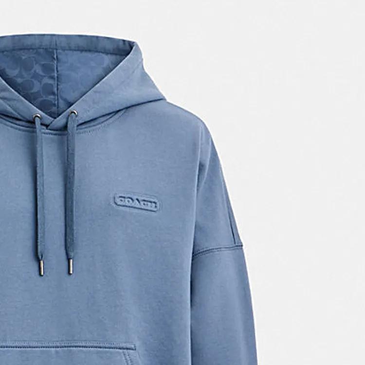 COACH Sweatshirts Men's Blue Hooded Moderate Other (Unisex) Sweatshirts CJ384 BLU