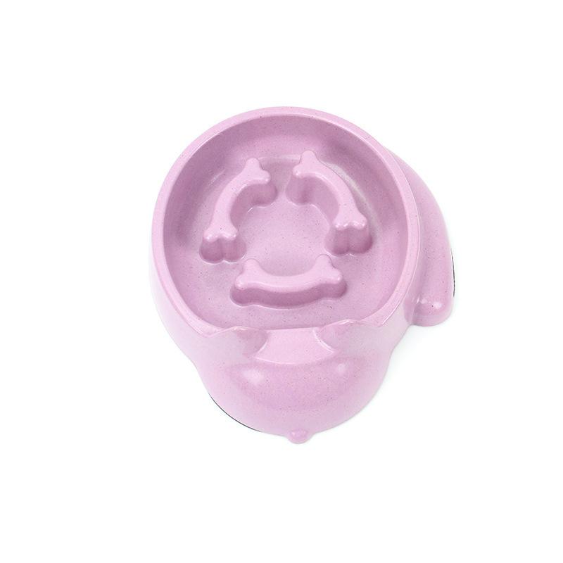 Pet Slow Feeder Non Slip Bamboo Fiber Dog Food Bowls Anti-Gulping Cats Puppy Slower Feeding Dishes for Medium Small Dogs