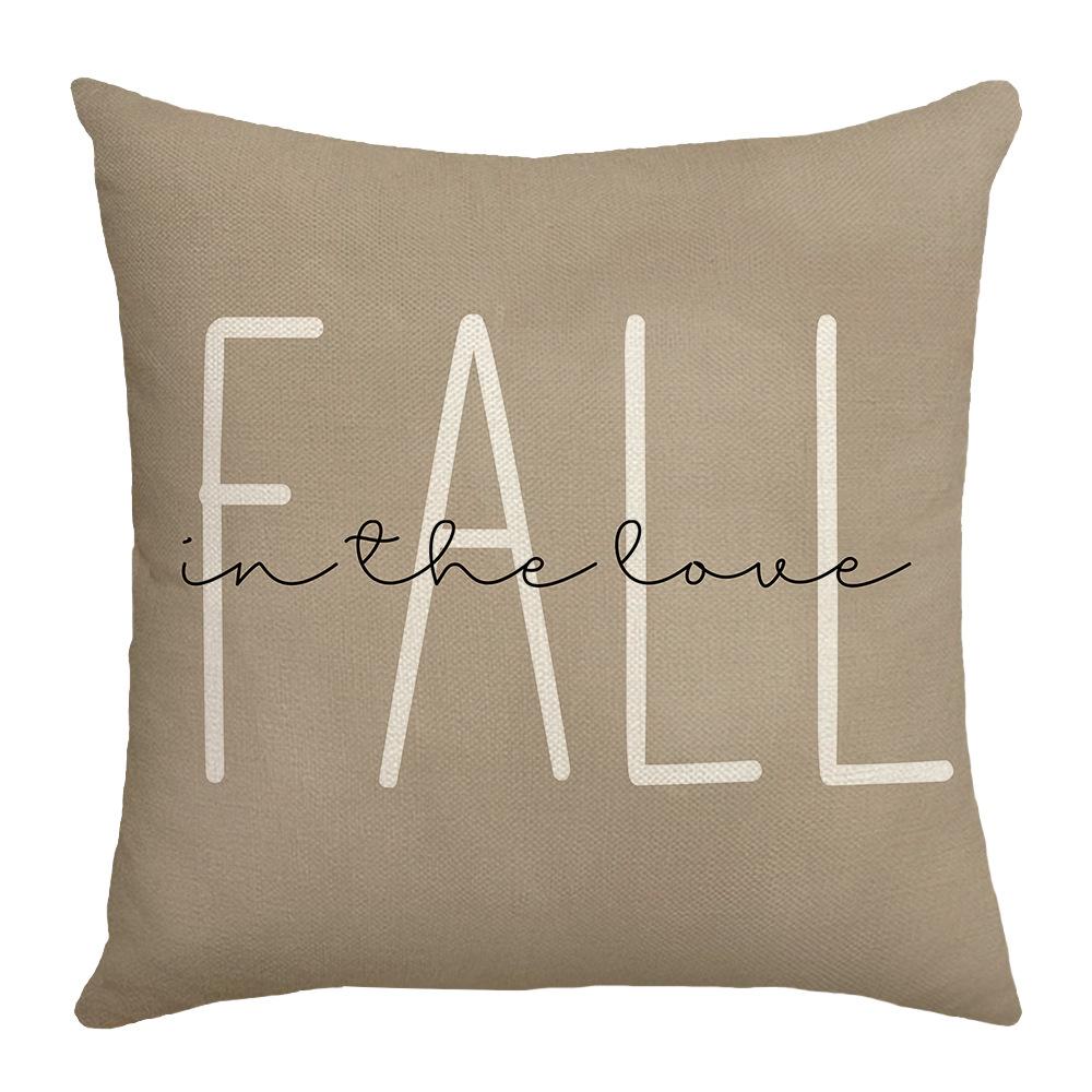 

New Autumn Harvest Pillow Cartoon Pumpkin Letter Cushion Cover Printed Decorative Pillow Cover 45 * 45Cm (excluding pillow core)