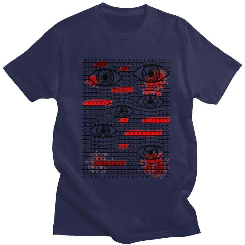 

1984 George Orwell Big Brother T Shirts Unisex Short Sleeve Tshirt Summer Casual Graphic Tee Tops 100 Cotton Slim Fit Clothes 4XL