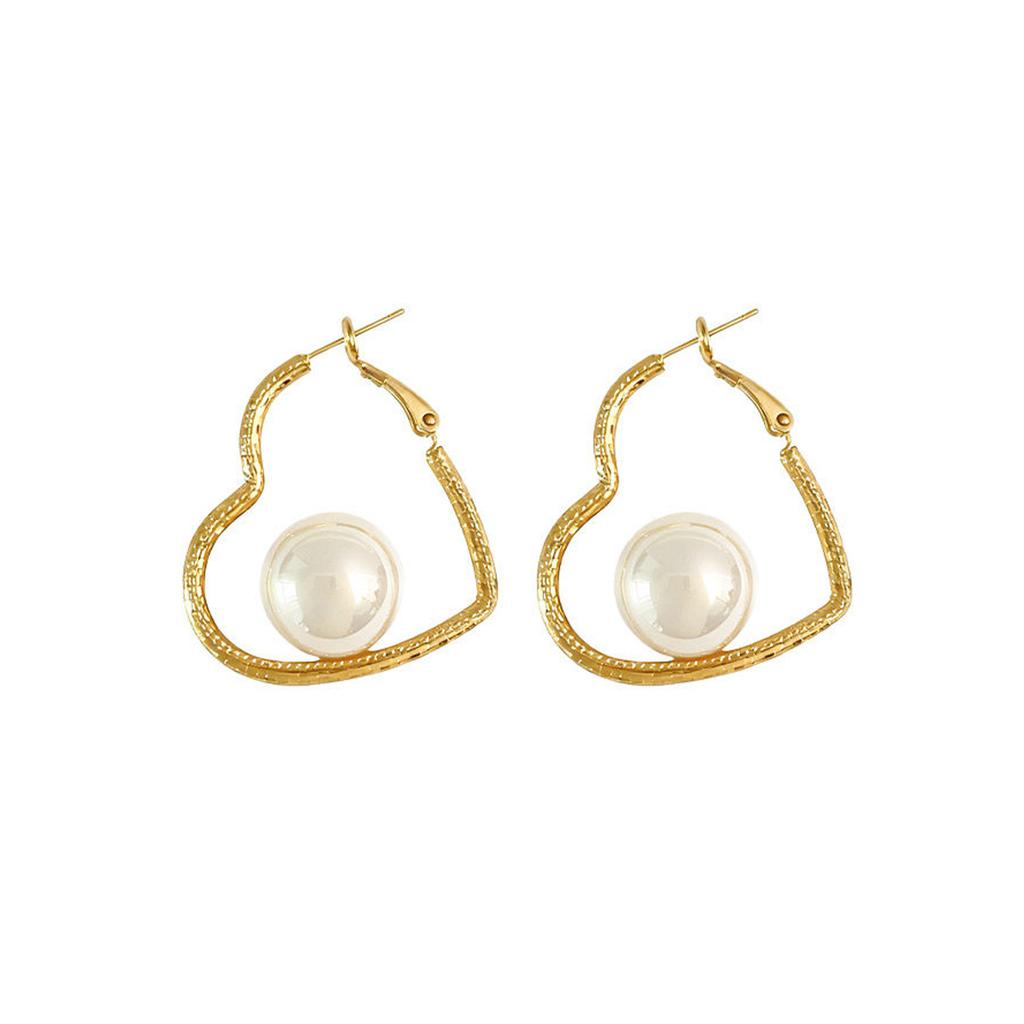 Modische Steckerohrringe Liebe Perle für Damen Minimalistischer Schmuck Geschenke