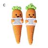 1/2Pcs Positive Crocheted Vegetable with Encouraging Card Emotional Support Handmade Knitting Carrot Broccoli Toy Doll Kids Adults Gift