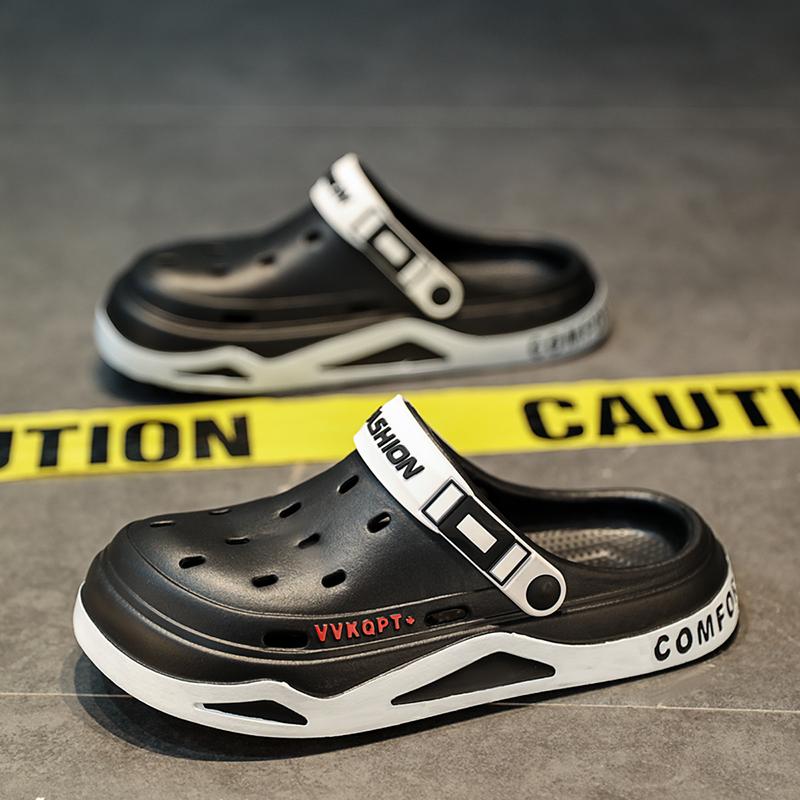 Módní pánské letní děrované zahradní boty prodyšné venkovní sandály, perforované boty, plážové sandály se silnou podrážkou, boty pro řidiče