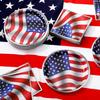 Mumufy 100 Pcs American Flag Patriotic Plates and Napkins 4th of July Party Supplies July 4th Disposable Paper Plates Napkins for Veterans Day