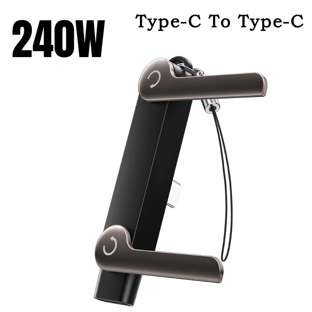

2 In 1 USB C To Type C OTG Adapter Folding Adapter 240W Fast Charging Converter Multi-functional Phone Charge Bracket For IPhone