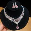 Set di Orecchini e Collana con Diamanti a Goccia: Lussuosa Collana Girocollo con Pendente Gioiello per Donna
