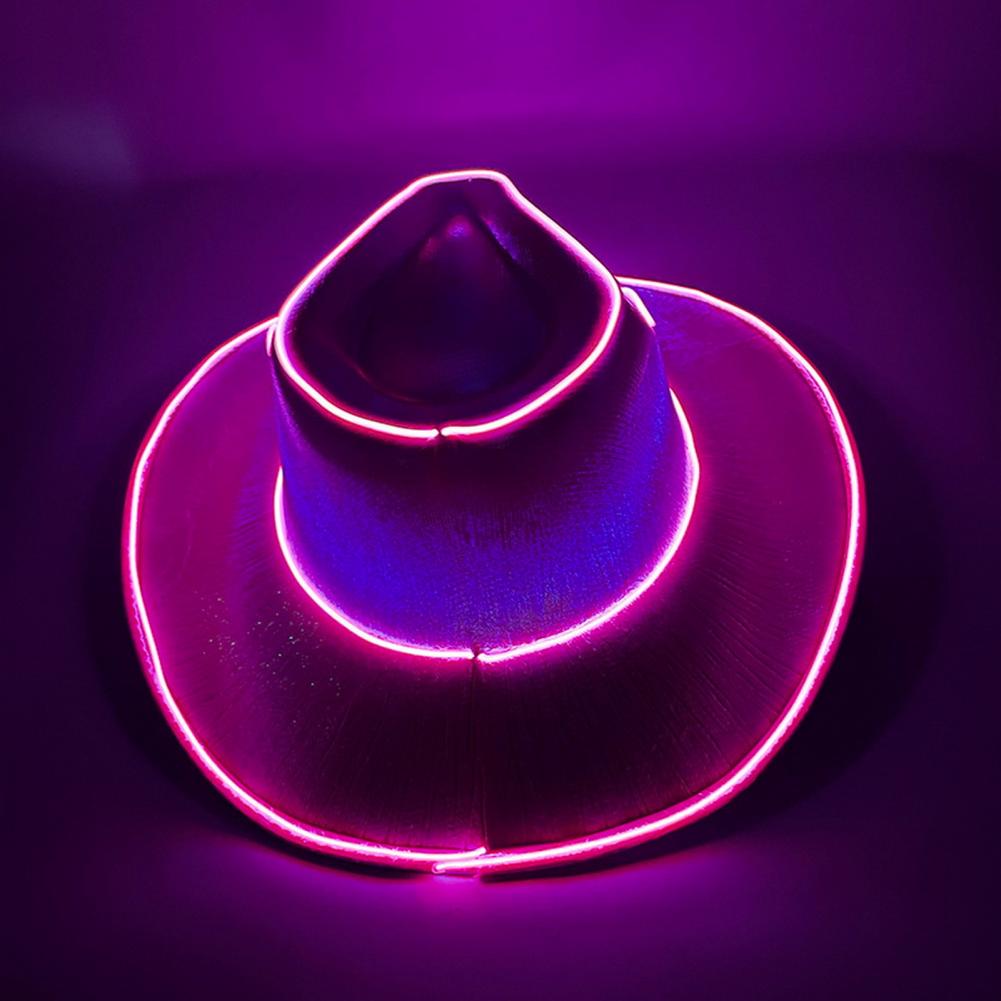 Flashing Led Baseball Hat Unique Baseball Cap Neon Western Led Cowboy Hat for Halloween Bachelorette Party Supplies Light Up