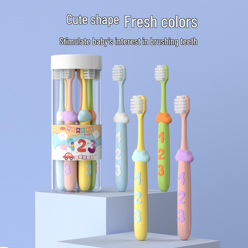 Soft Bristle Toothbrush with Cute Digital Handle for Kids Aged 3-12