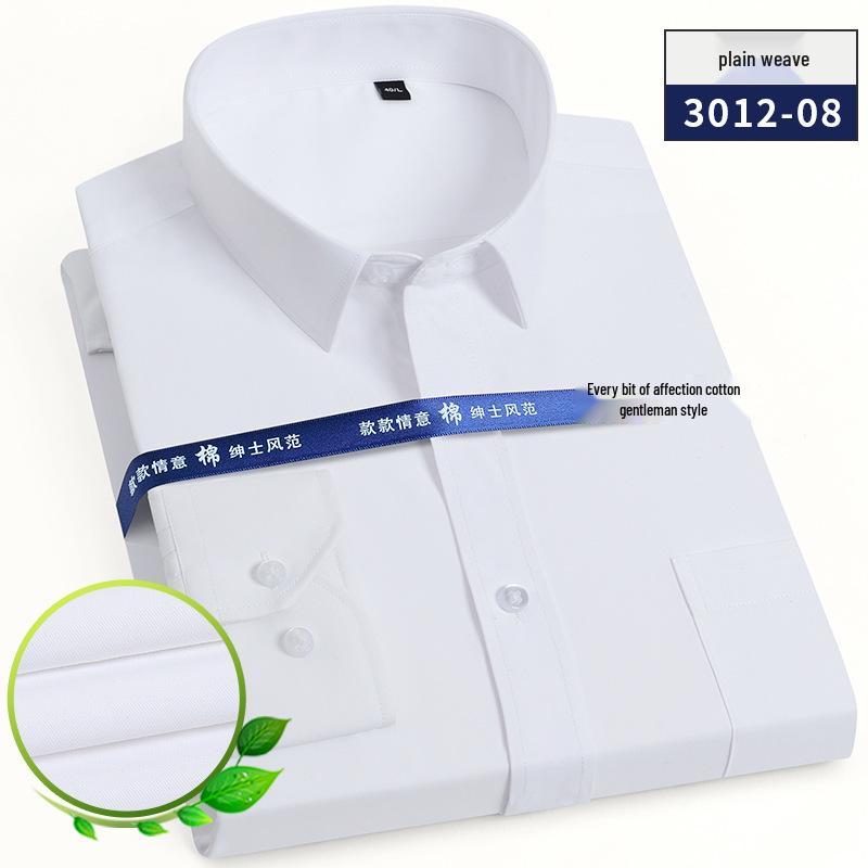 Men's Long Sleeve White Striped Professional Shirt - Ideal for Business, Casual, Interview, or Workwear (Logo Available)