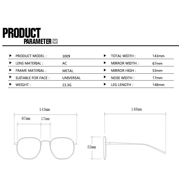 Women's metal large frame hollow TR90 glasses frame Fashionable personality plain makeup anti-blue light glasses