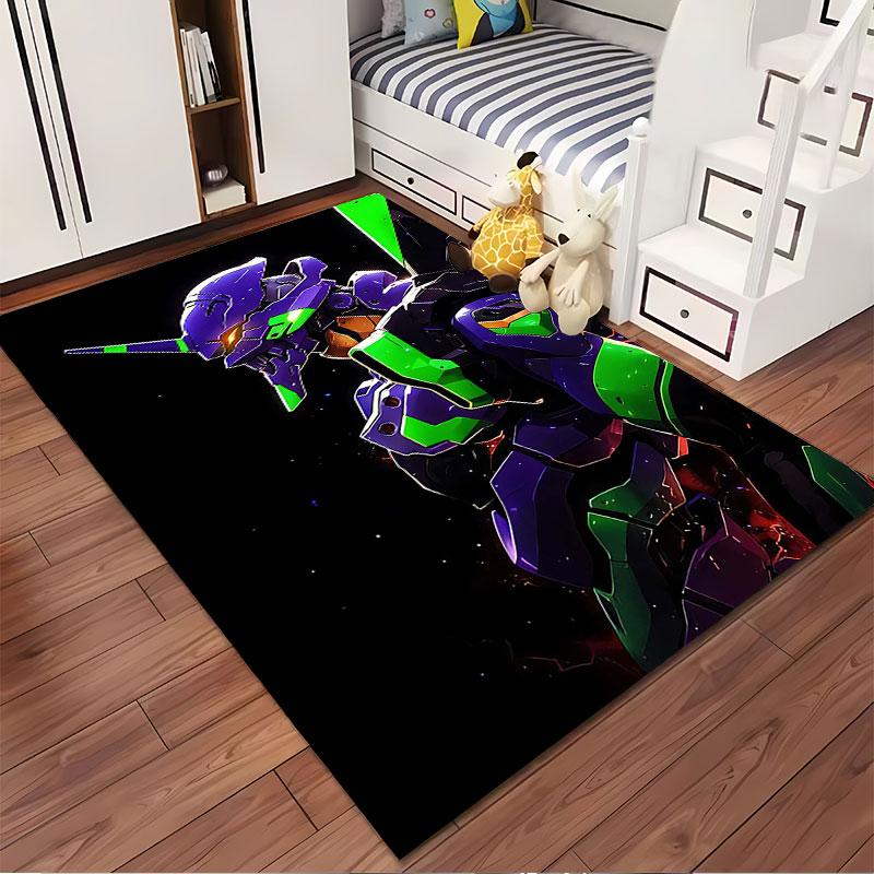 Futuristic Mecha on Black suitable as a non-slip mat for the living room or bedroom sofa