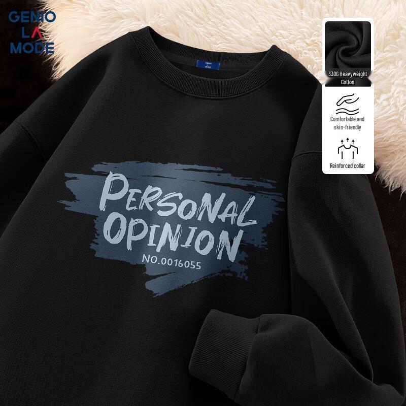 GENIOLAMODE Men's Heavyweight Loose-Fit Crewneck Sweatshirt