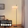 Lampadaire - NETTLIFE - vintage abat-jour tissu - E27 - Blanc - Métal