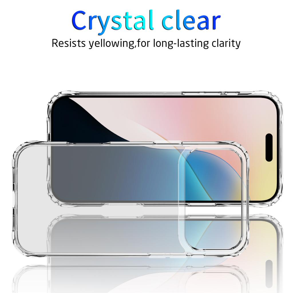 Stylish Full Wrap Clear Case for iPhone 17 Air 16 Plus 15 pro max, Anti-Yellowing Shockproof Air Cushion Corners Slim Anti-Scratch Phone Shell