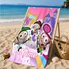 Custom Name Magical Adventure Friends Beach Towel Microfiber Beach Towel, Lightweight and Quick-Dry, for Summer Travel, Swimming Pool Gift