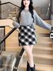 Wool Plaid High-Waisted A-Line Mini Skirt - Retro Academy Style for Autumn/Winter
