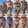 Bikini Three-piece High-waisted Long-sleeved Swimsuit Blouse Sun Protection Drawstring Flat-angle Swimsuit