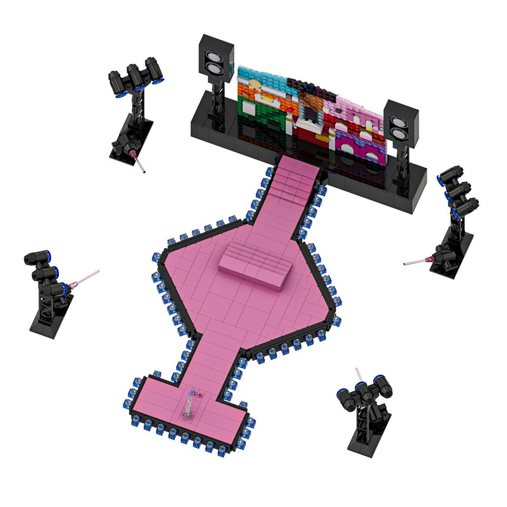 MOC Taylors The Eras Tour Modellbausteine Sängerin Taylors Liebhaber Haus Konzert Musikbühne Szene Design Stein Spielzeug Geschenke