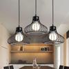 Retro Chandelier Single Head Pendant Lamp Metal Cage Chandelier Industrial Iron Chandelier Loft Kitchen Bar Restaurant